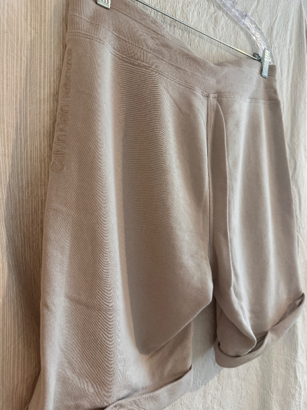 Calvin Klein Performance Taupe French Terry Bermuda Shorts Large - Picture 4 of 6